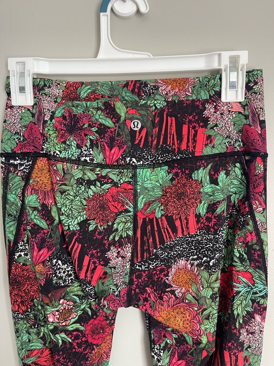 LULULEMON | Wunder Under Zen Garden Floral Multicolored Mesh-Panel Leggings Sz 8 - Picture 5 of 8
